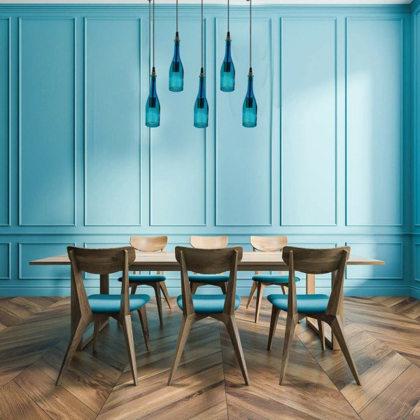 Classic Cluster Pendant Light with Wine Bottle Glass Shades