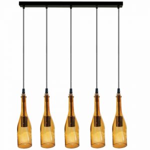 Classic Cluster Pendant Light with Wine Bottle Glass Shades