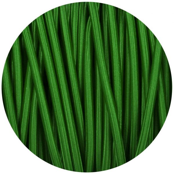 DC VOLTAGE 10m Green Round Fabric Flex 2 Core Braided Cloth Cable Lighting Wire~4713