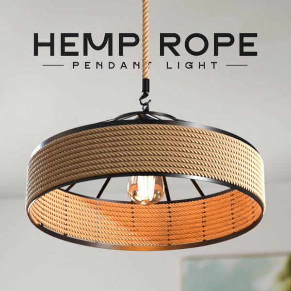 DC VOLTAGE Vintage Hemp Pendant Light for Home & Office