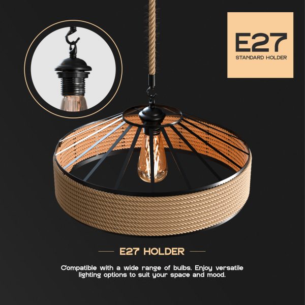DC VOLTAGE Vintage Hemp Pendant Light for Home & Office