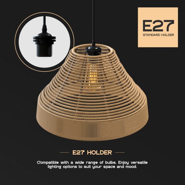 DC VOLTAGE Vintage Hemp Pendant Light for Home & Office
